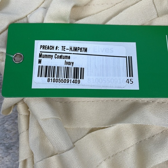 NWT Tipsy Elves Mummy Costume Onesie Jumpsuit Cream Halloween Hooded Sz M - Picture 13 of 15